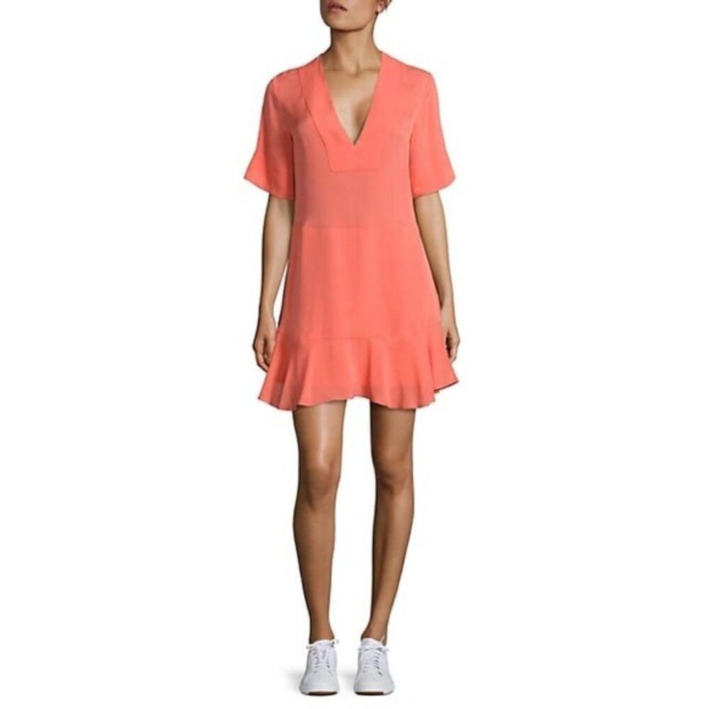 A.L.C. Delaney Silk Dress in Coral Size 0 NWT
